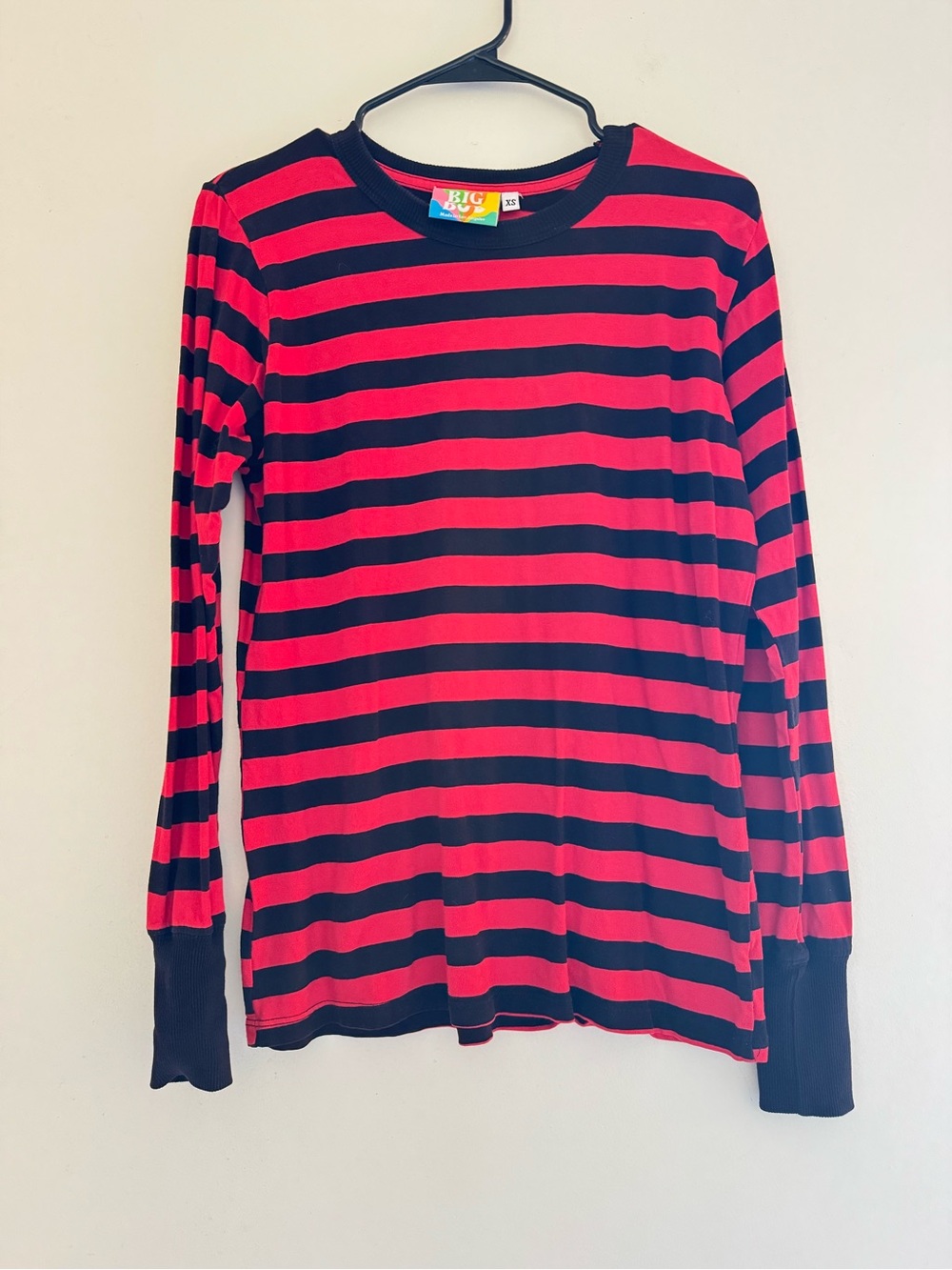 Big Buds Press Red & Black Striped Long Sleeve Tee
